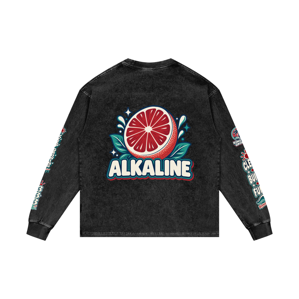 Acid Wash Oversize Long Sleeve T-Shirt