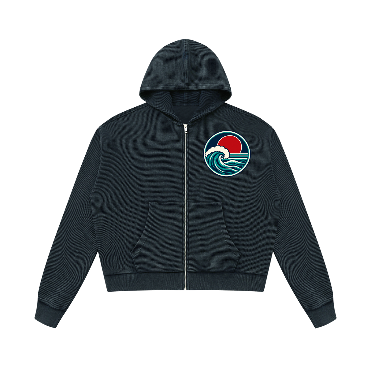 Unisex Mineral Wash Boxy Waffle Hoodie ODMPOD