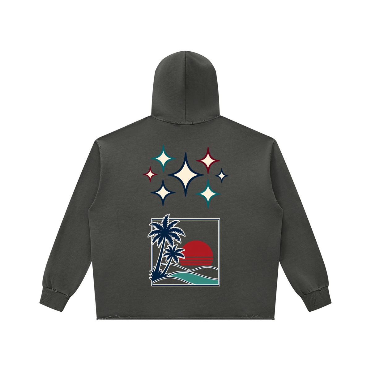 Unisex Vintage Wash Raw Edge Hoodie ODMPOD