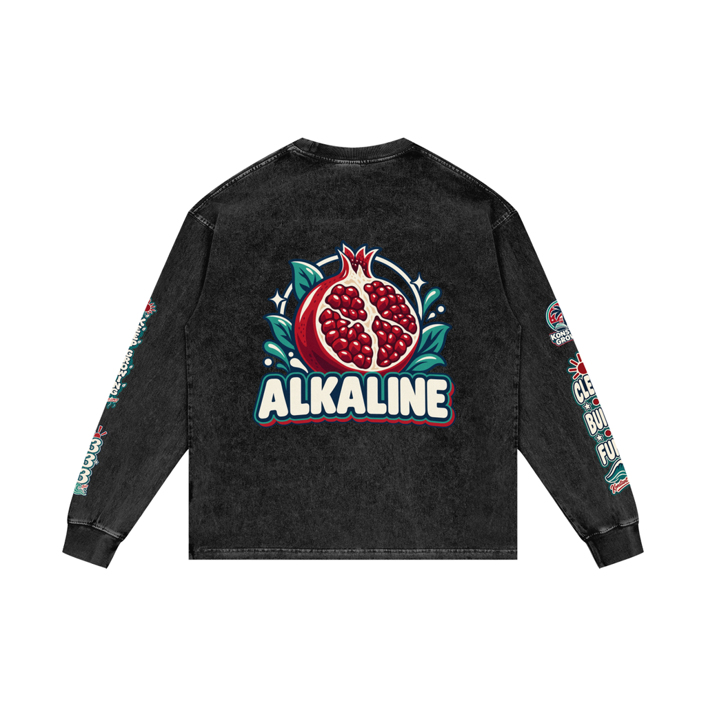 Konstant Growth Vintage — Pomegranate Acid Wash Long Sleeve Tee