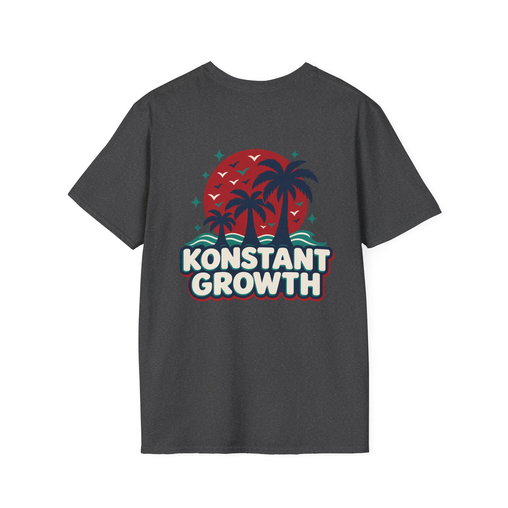 Konstant Growth T-Shirt — Retro Palm Sunset Design