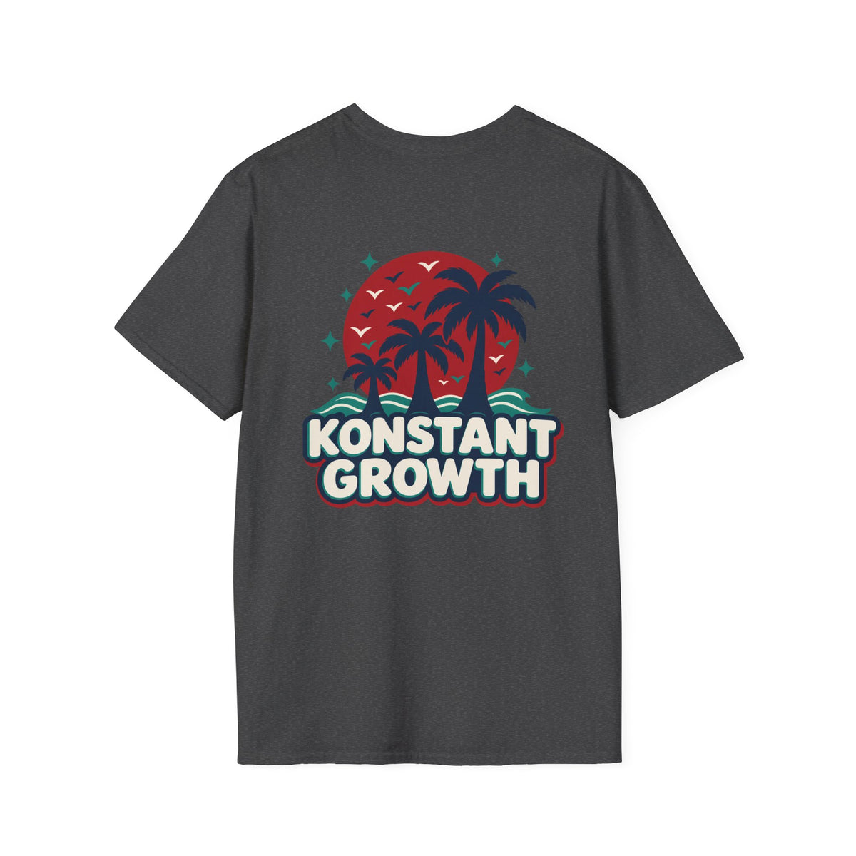 Konstant Growth T-Shirt — Retro Palm Sunset Design