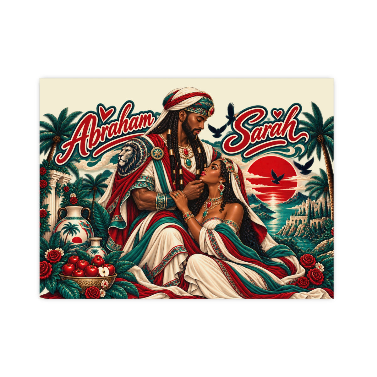Personalized Abraham & Sarah Vintage-Style Matte Poster Printify