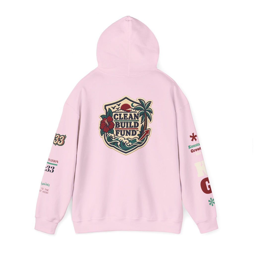 Funding Crewneck Hoodie — "Clean Build Fund" Graphic Pullover