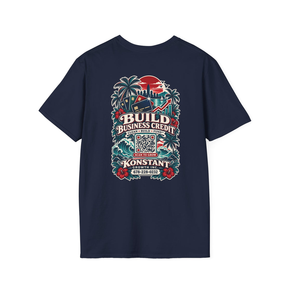 Konstant Growth T-Shirt — "Build Business Credit" Tropical Logo Tee