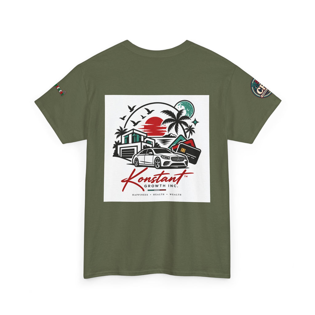 Konstant Growth Inc. Tee — Retro Car & Palm Beach Graphic T-Shirt