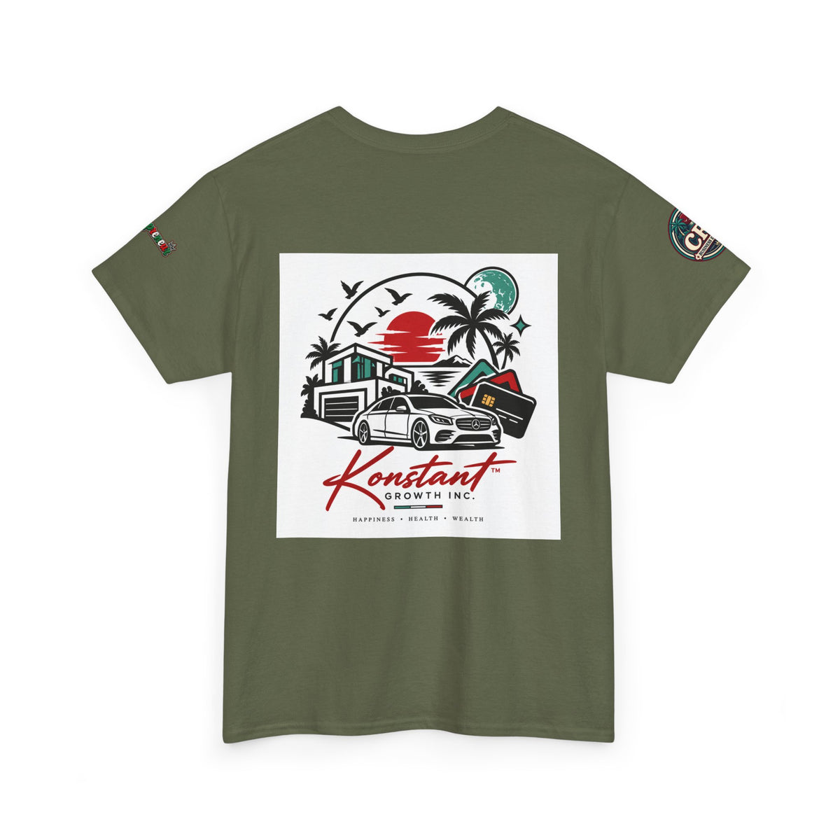 Konstant Growth Inc. Tee — Retro Car & Palm Beach Graphic T-Shirt