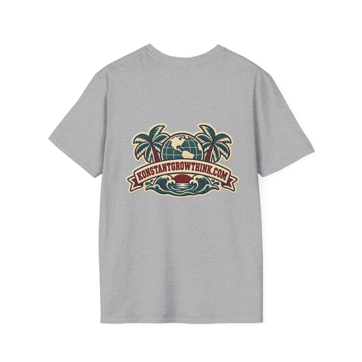 Clean Wave T-Shirt — Vintage Surf Logo Tee (beach palms, "CLEAN") Printify