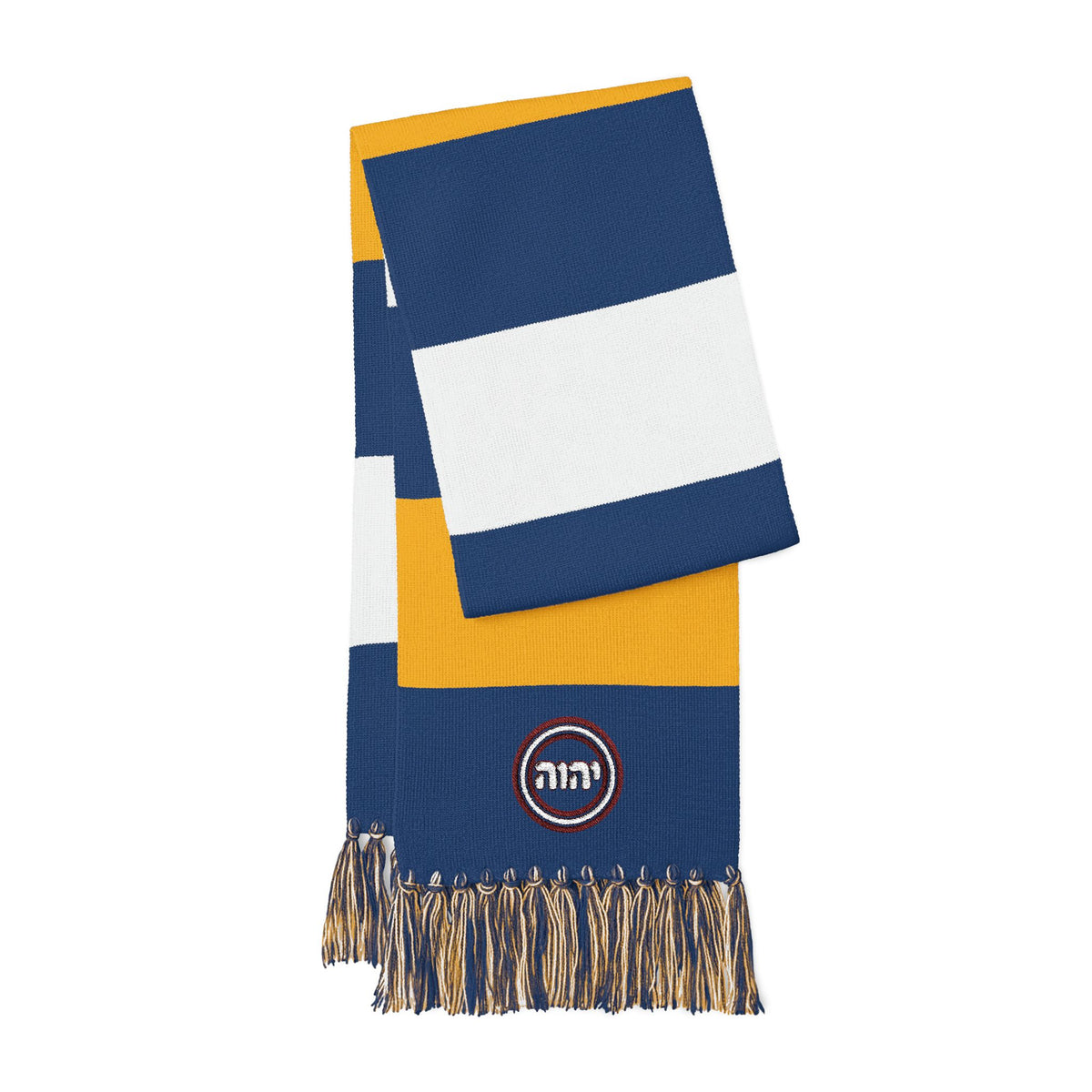 Striped Embroidered Crest Scarf | Spectator Scarf