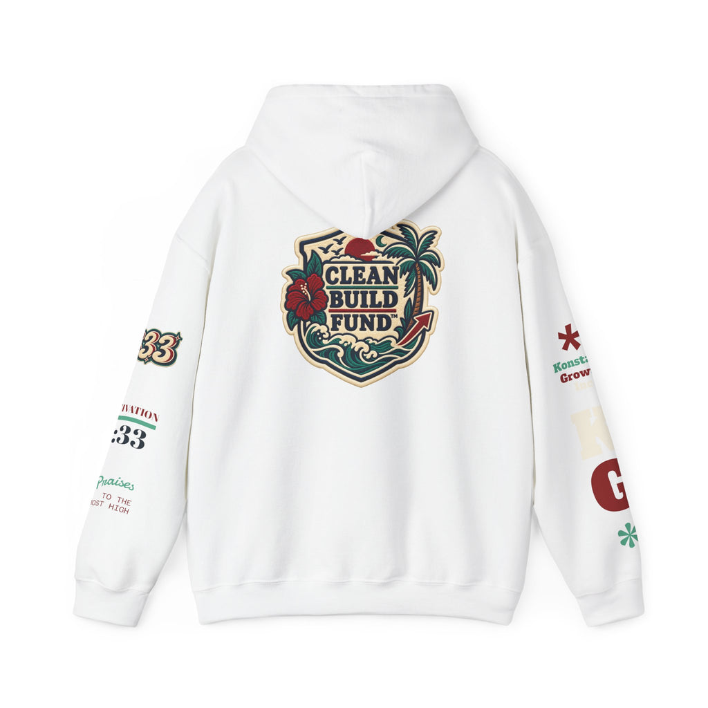 Funding Crewneck Hoodie — "Clean Build Fund" Graphic Pullover