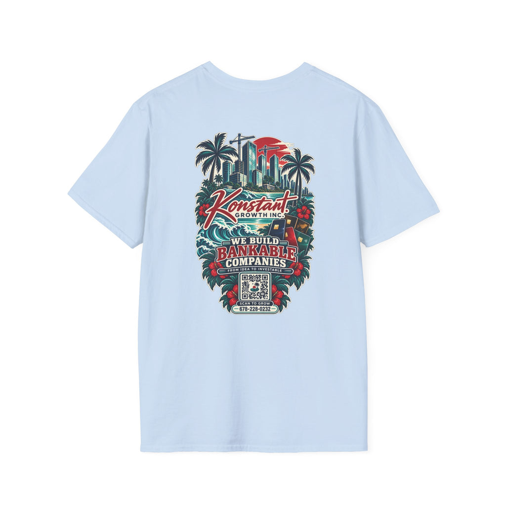 Konstant Growth Co. T‑Shirt — 'We Build Bankable Companies' Tropical Logo Tee