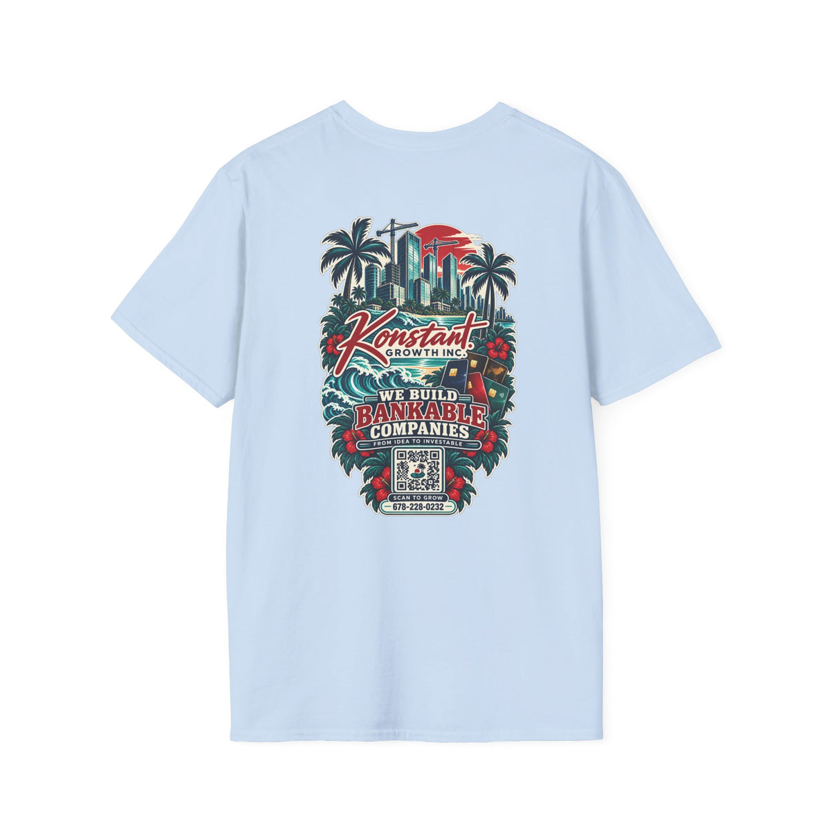 Konstant Growth Co. T‑Shirt — 'We Build Bankable Companies' Tropical Logo Tee