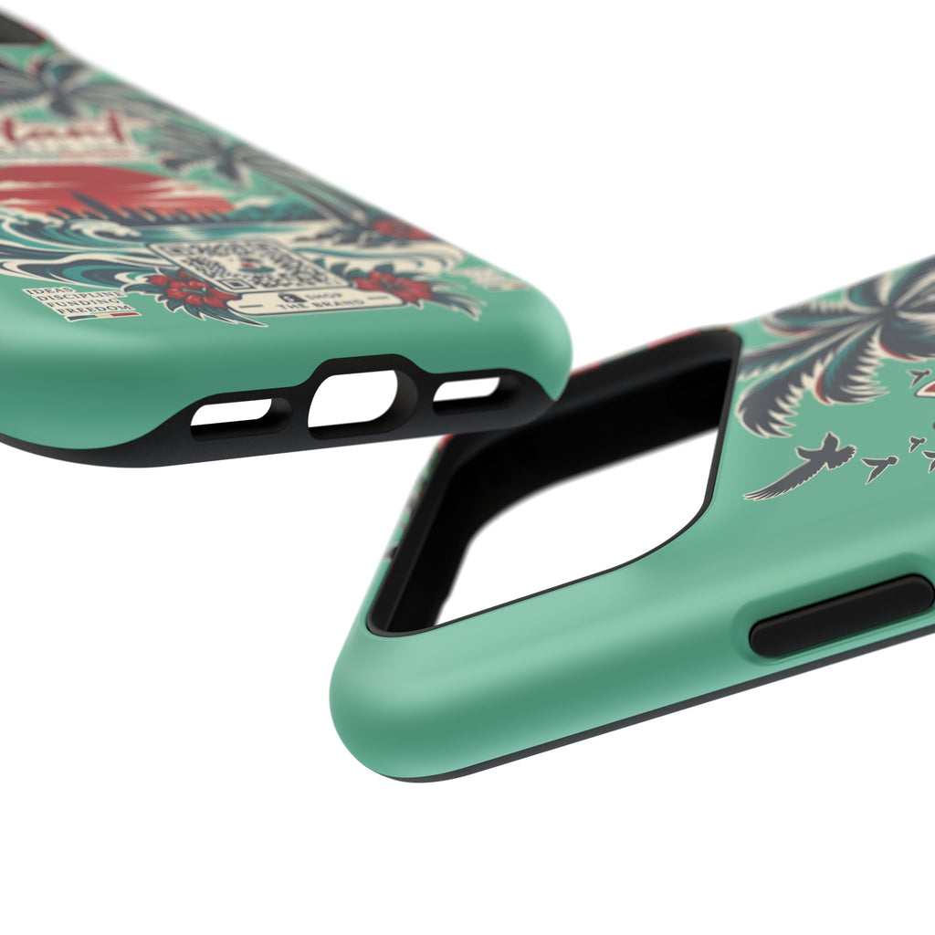 Tropical Palm Impact Phone Case — "Konstant Growth Inc." Retro Sunset Floral Design