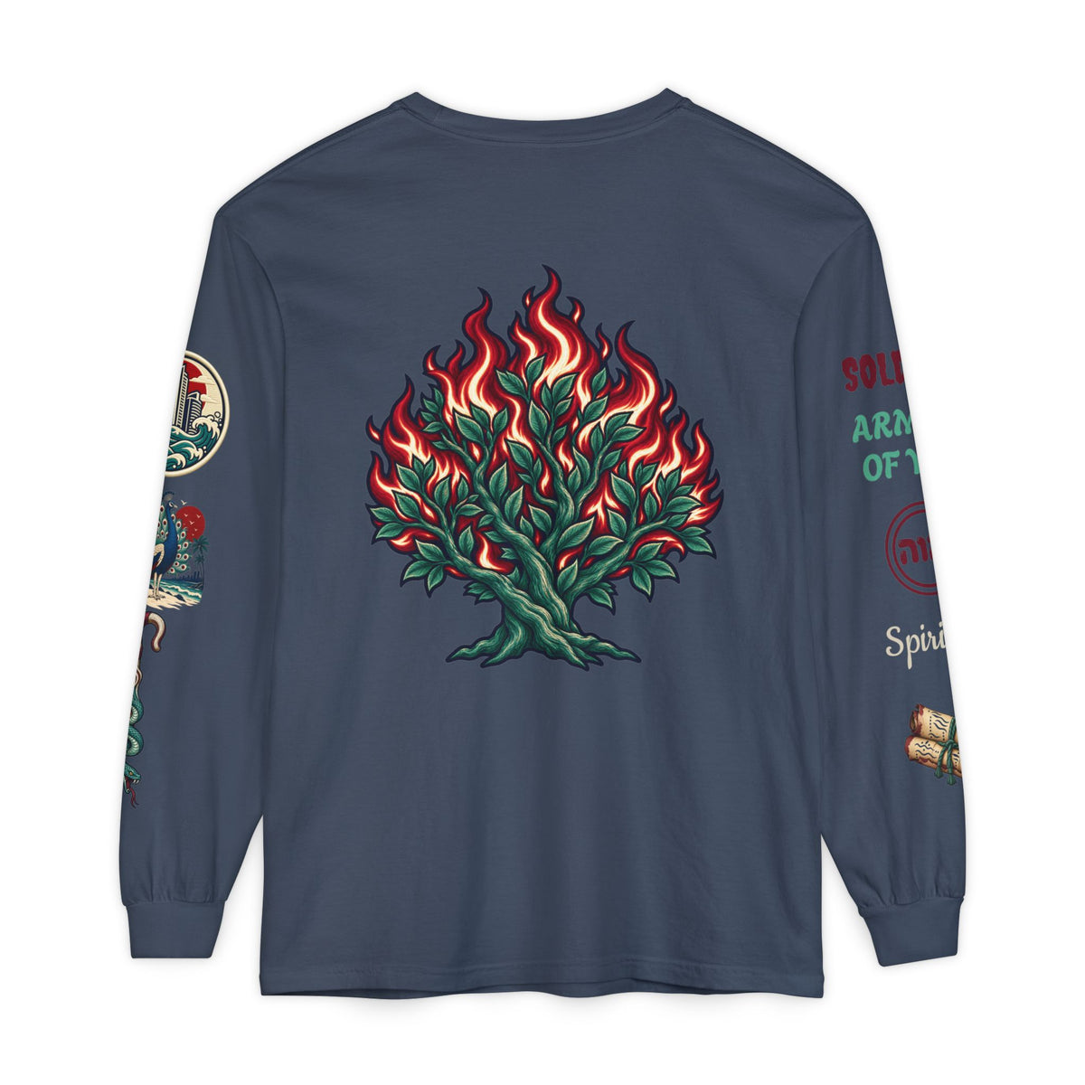 Long Sleeve Tee — "Konstant Growth" Spiritual Palm & Burning Bush Graphic Printify