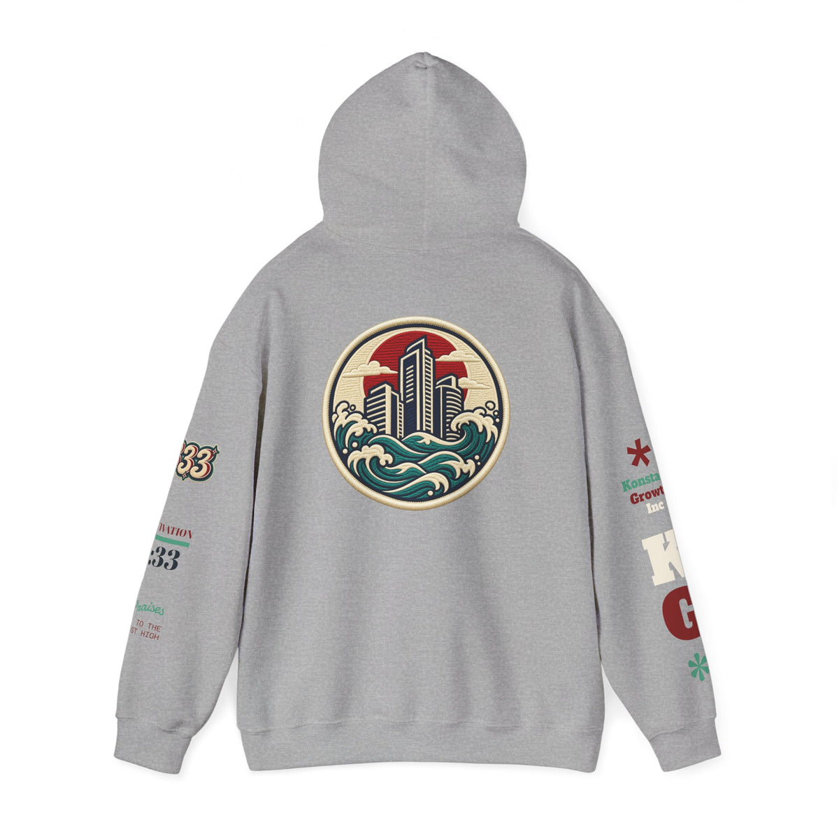 Build Cityscape Hoodie — Vintage Surf-Inspired 'BUILD' Graphic Pullover