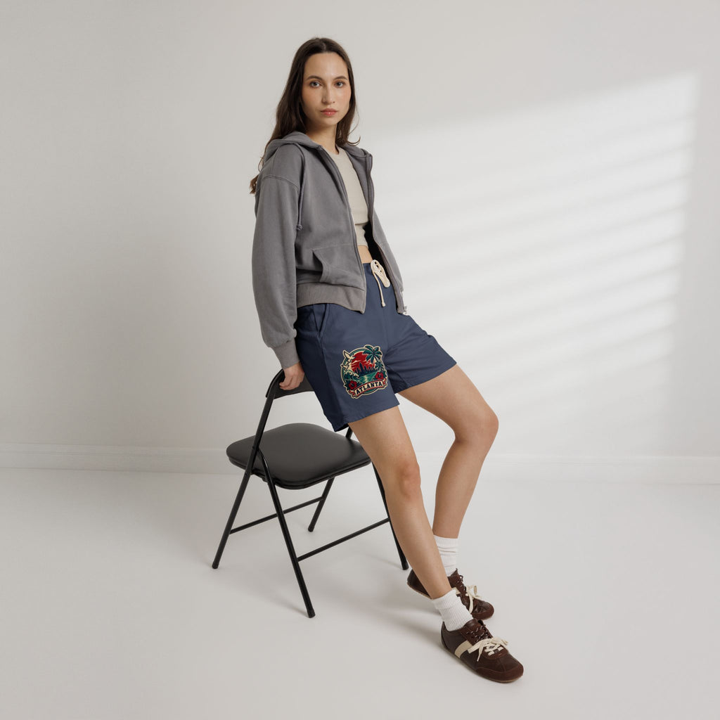 Atlanta Vintage Sunset Sweat Shorts — Garment-Dyed Fleece