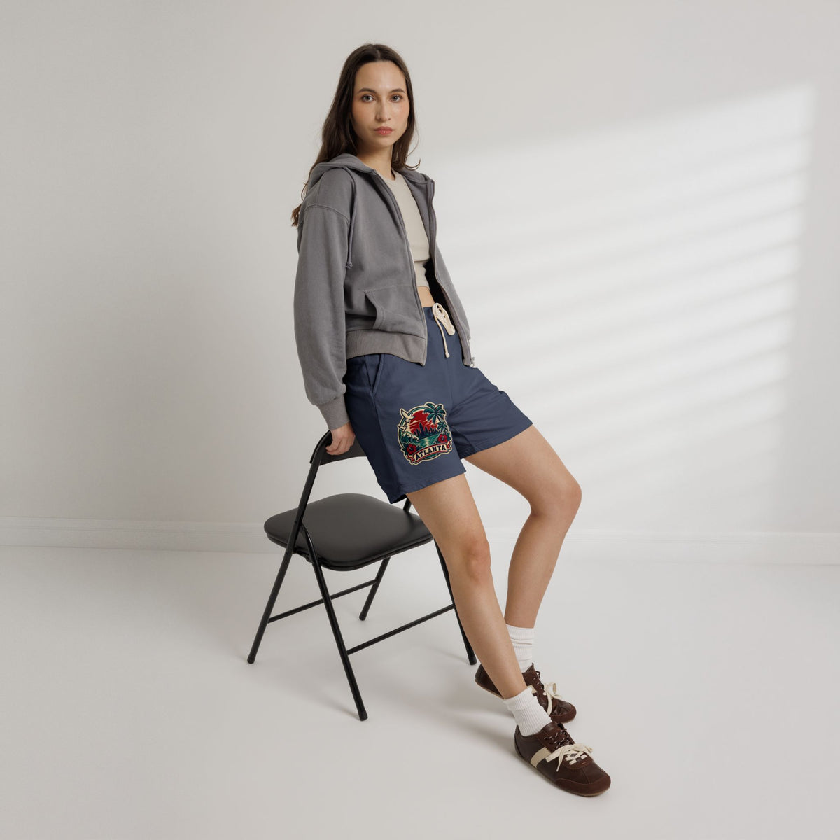 Atlanta Vintage Sunset Sweat Shorts — Garment-Dyed Fleece