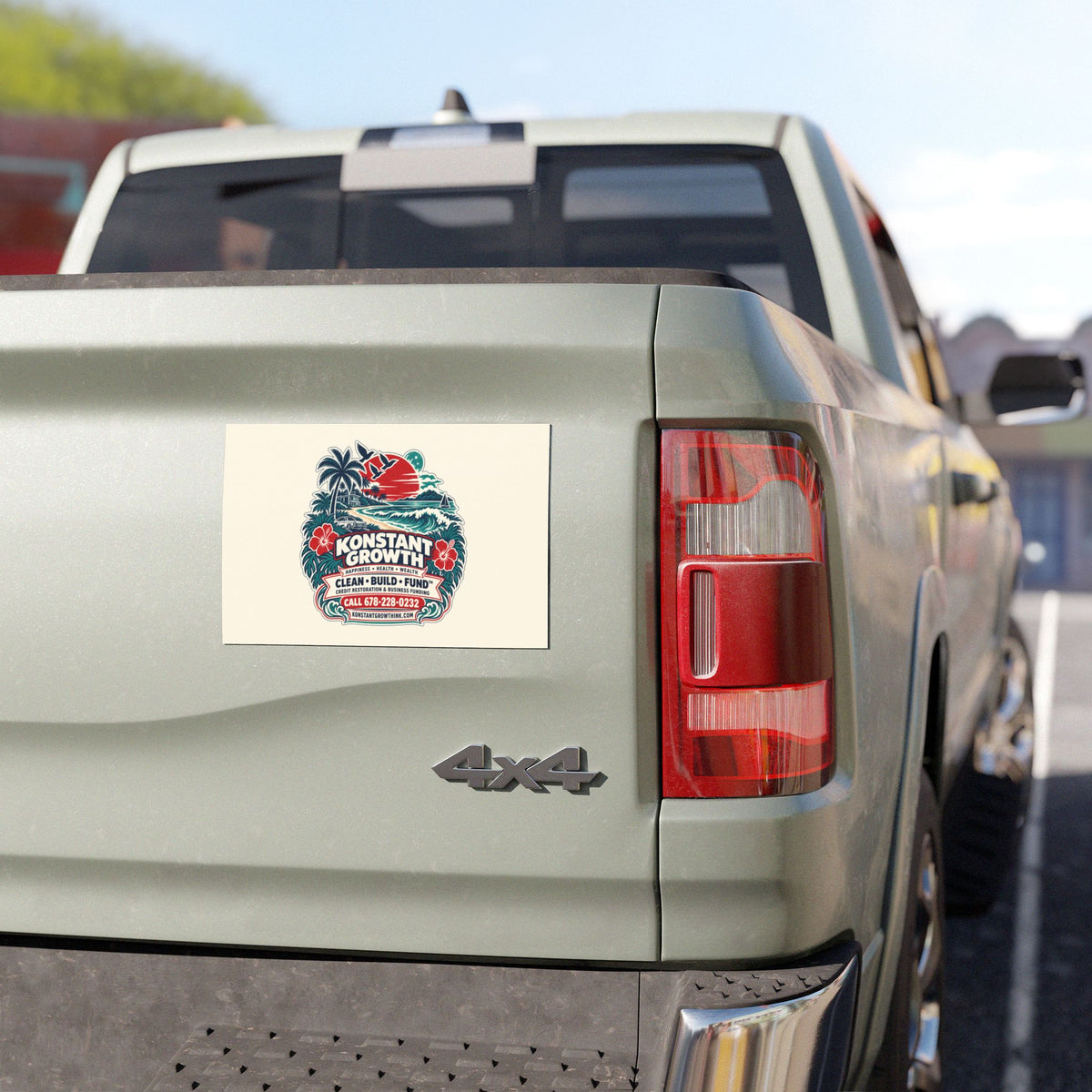 Car Magnet — "Konstant Growth Inc." Tropical Luxury Design (Happiness • Health • Wealth)
