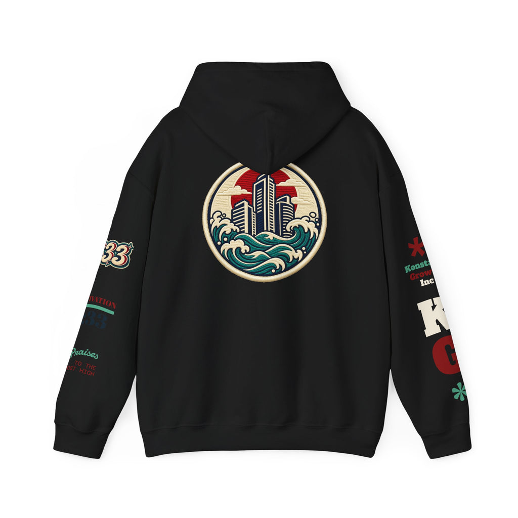 Build Cityscape Hoodie — Vintage Surf-Inspired 'BUILD' Graphic Pullover