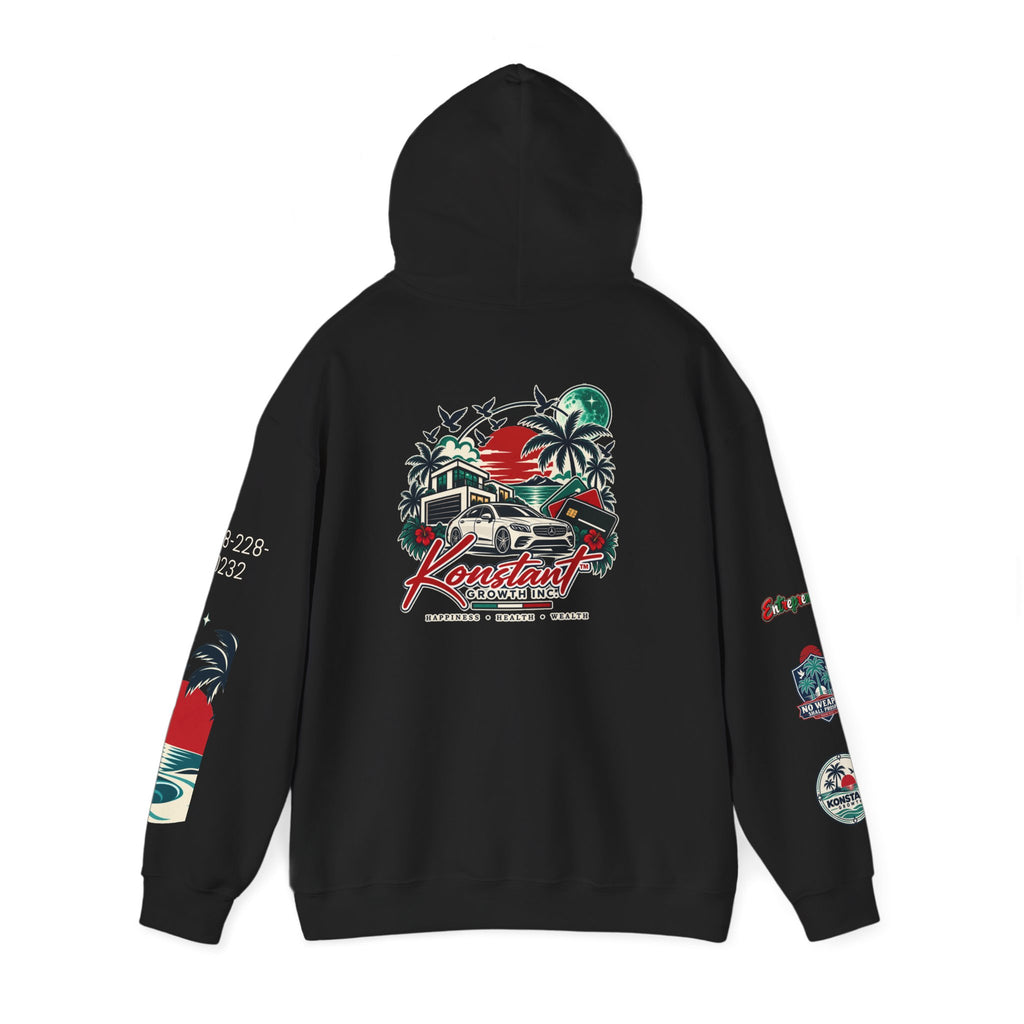 Blessed Hoodie | Surfer Palm Wave Graphic Hoodie, Tropical Beach Sweatshirt