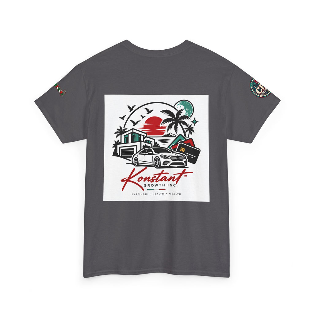 Konstant Growth Inc. Tee — Retro Car & Palm Beach Graphic T-Shirt