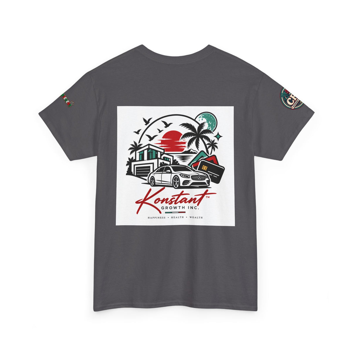 Konstant Growth Inc. Tee — Retro Car & Palm Beach Graphic T-Shirt