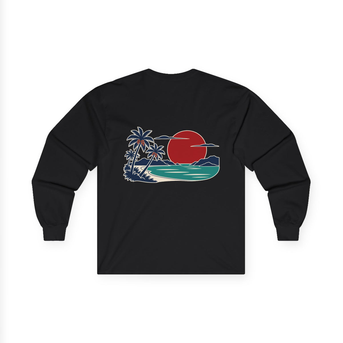Konstant Growth Script Long Sleeve Tee | Retro Palm Sunset Beach Graphic