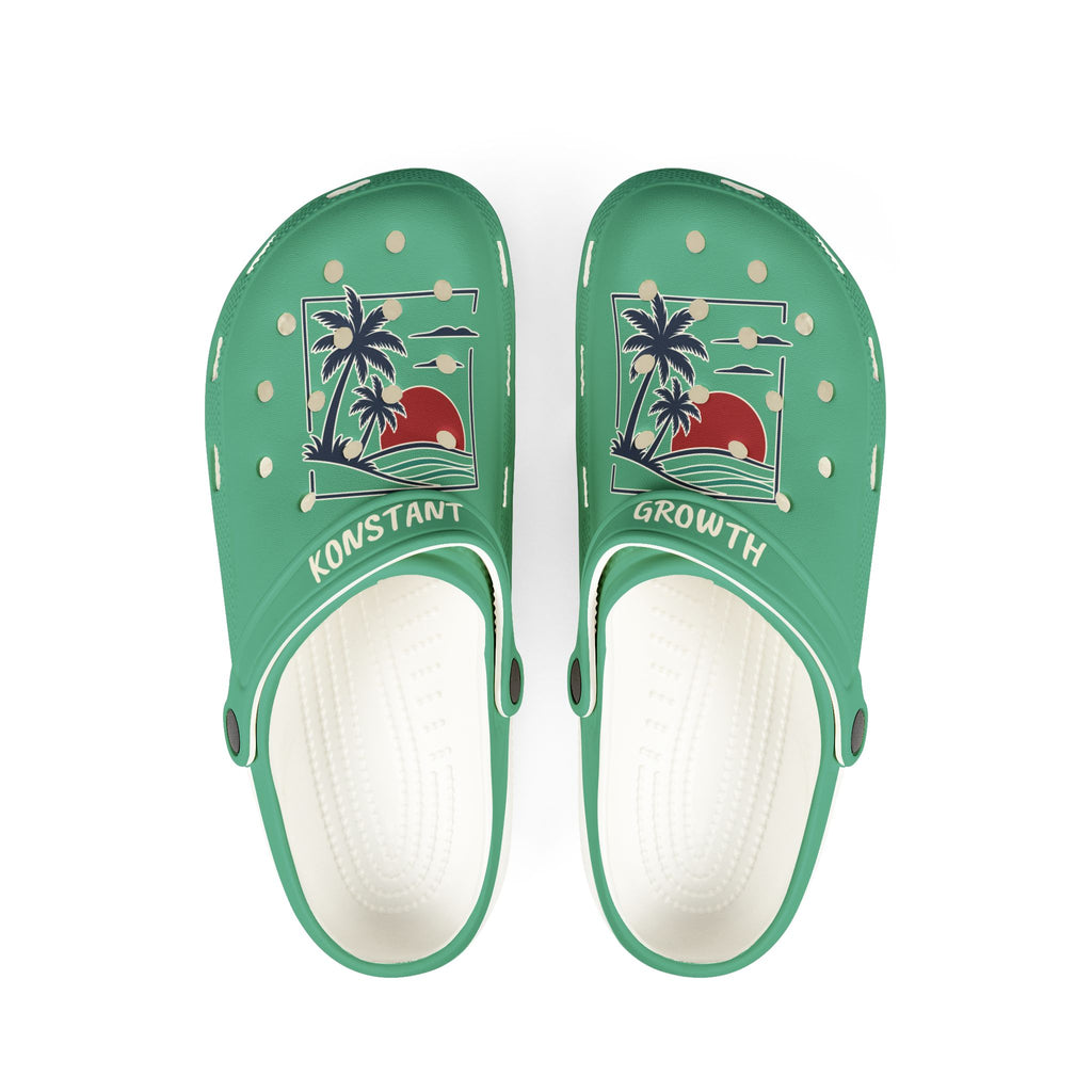 Tropical Sunset Palm Clogs | EVA Foam Shoes