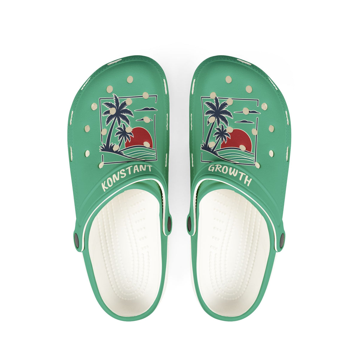 Tropical Sunset Palm Clogs | EVA Foam Shoes