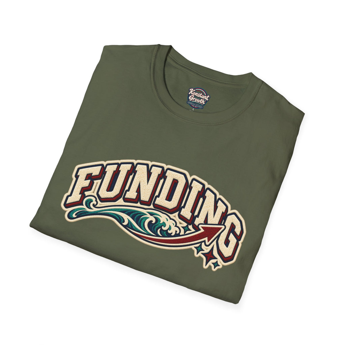 Funding Surf Crest T-Shirt — "Clean Build Fund" Retro Beach Graphic Tee