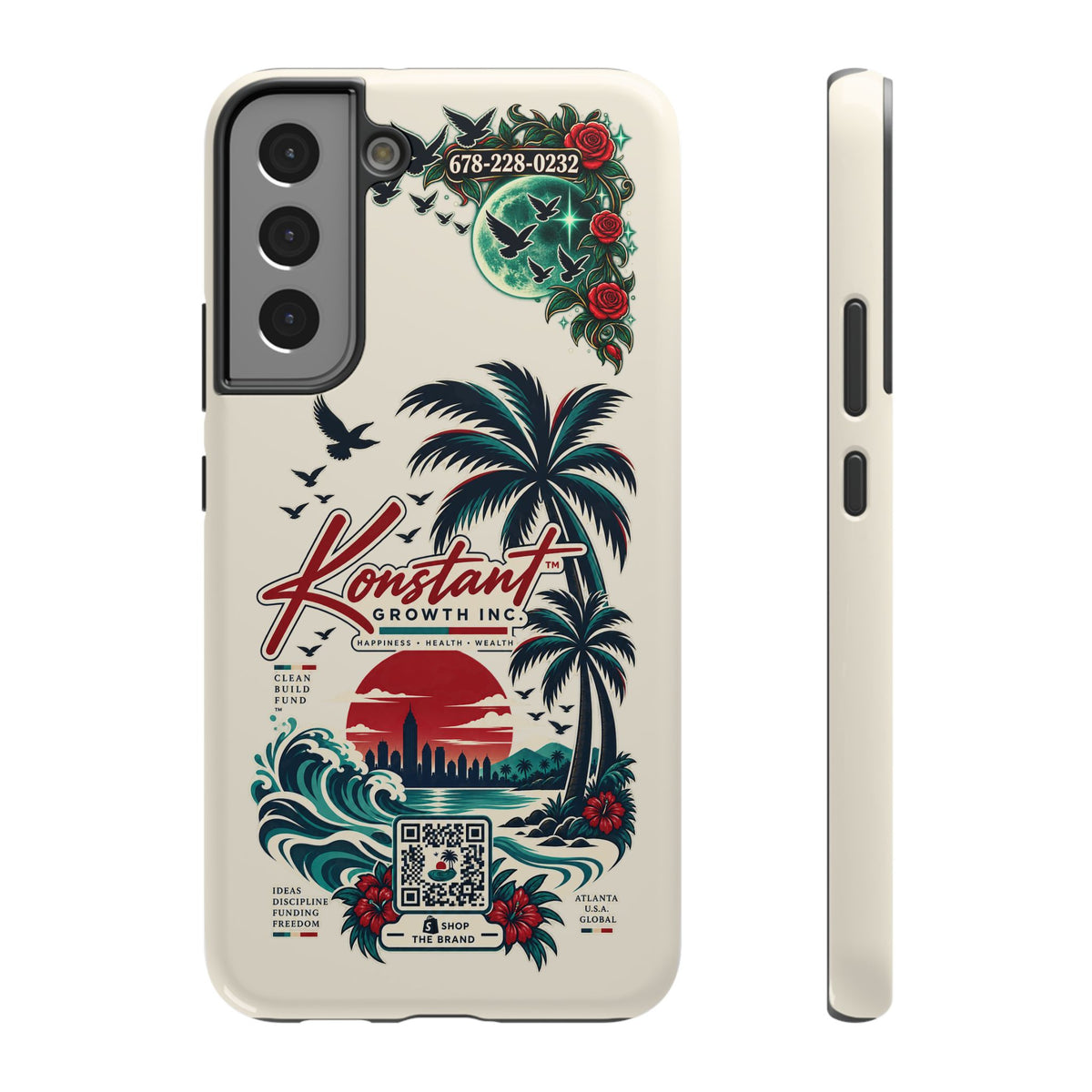 Tropical Palm Phone Case — "Konstant Growth Inc." Impact-Resistant Protective Case Printify