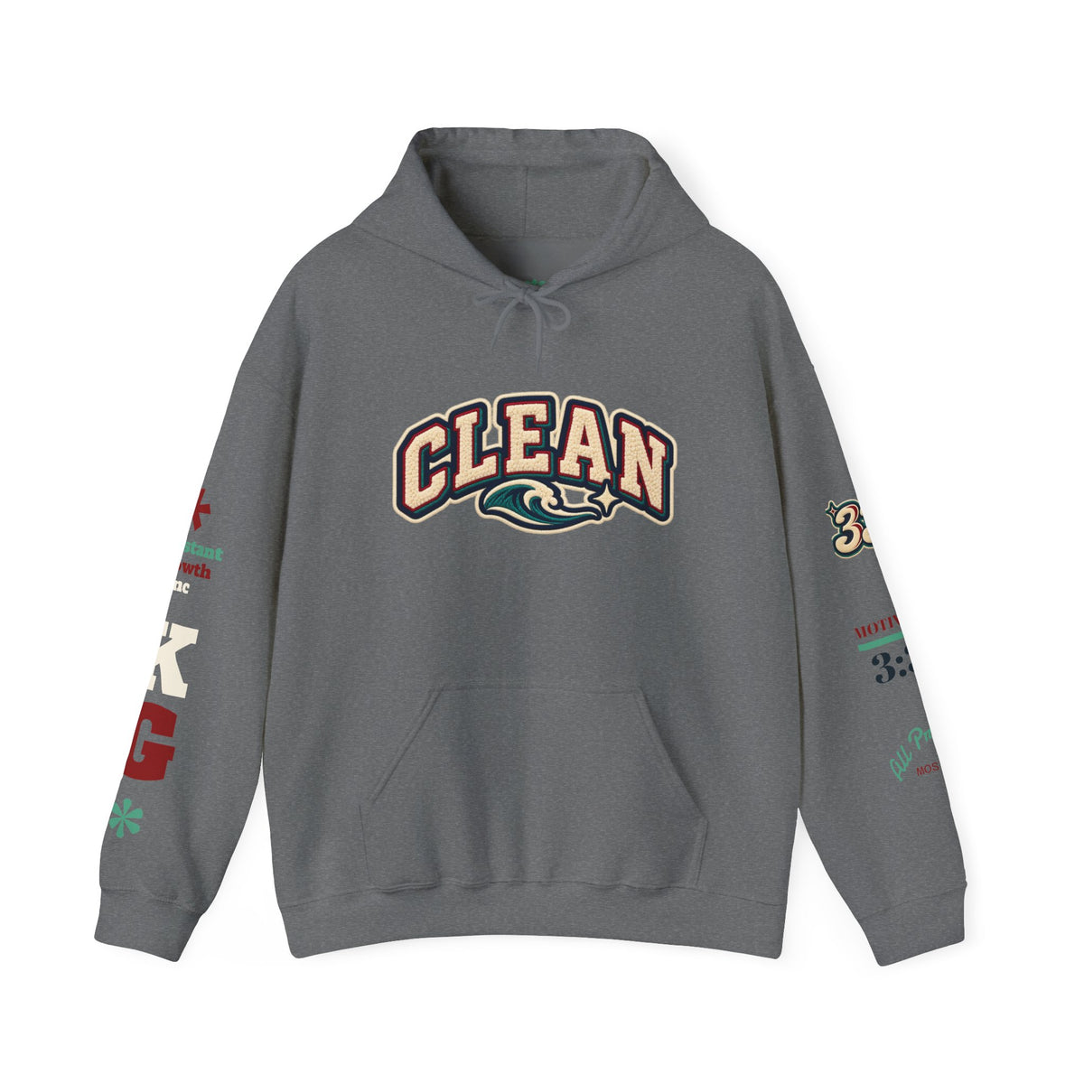 Clean Wave Hoodie — Graphic Palm-Globe Streetwear Hooded Sweatshirt Printify