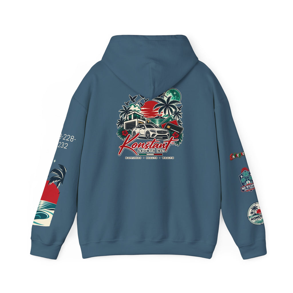 Blessed Hoodie | Surfer Palm Wave Graphic Hoodie, Tropical Beach Sweatshirt