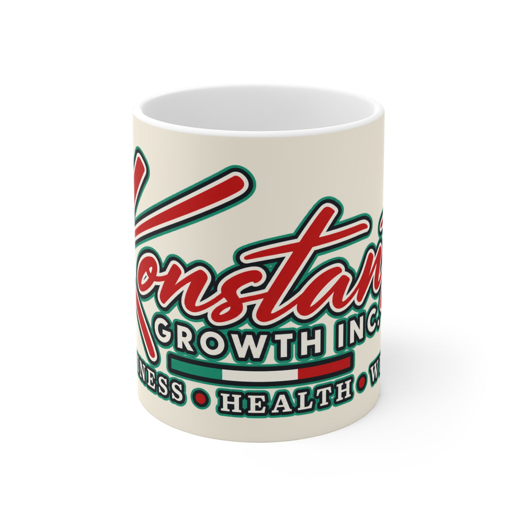 Constant Growth 11oz Coffee Mug — "Constant Growth in Progress" Inspirational Ceramic Mug