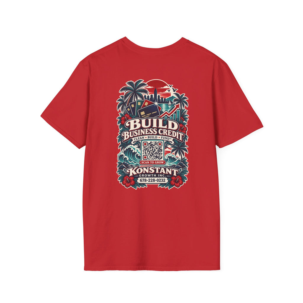 Konstant Growth T-Shirt — "Build Business Credit" Tropical Logo Tee