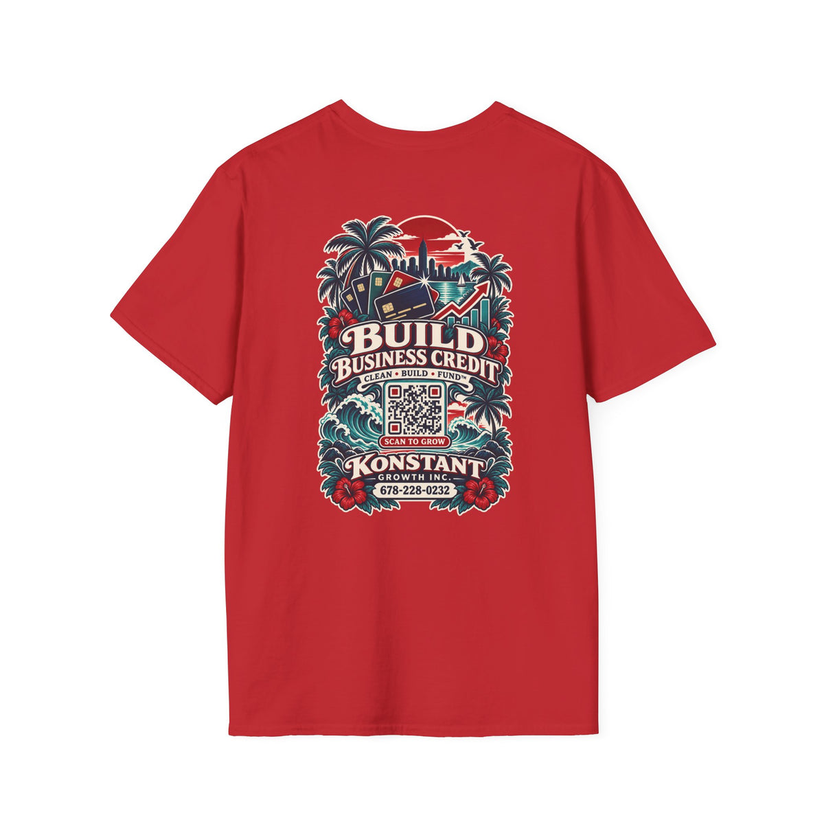 Konstant Growth T-Shirt — "Build Business Credit" Tropical Logo Tee