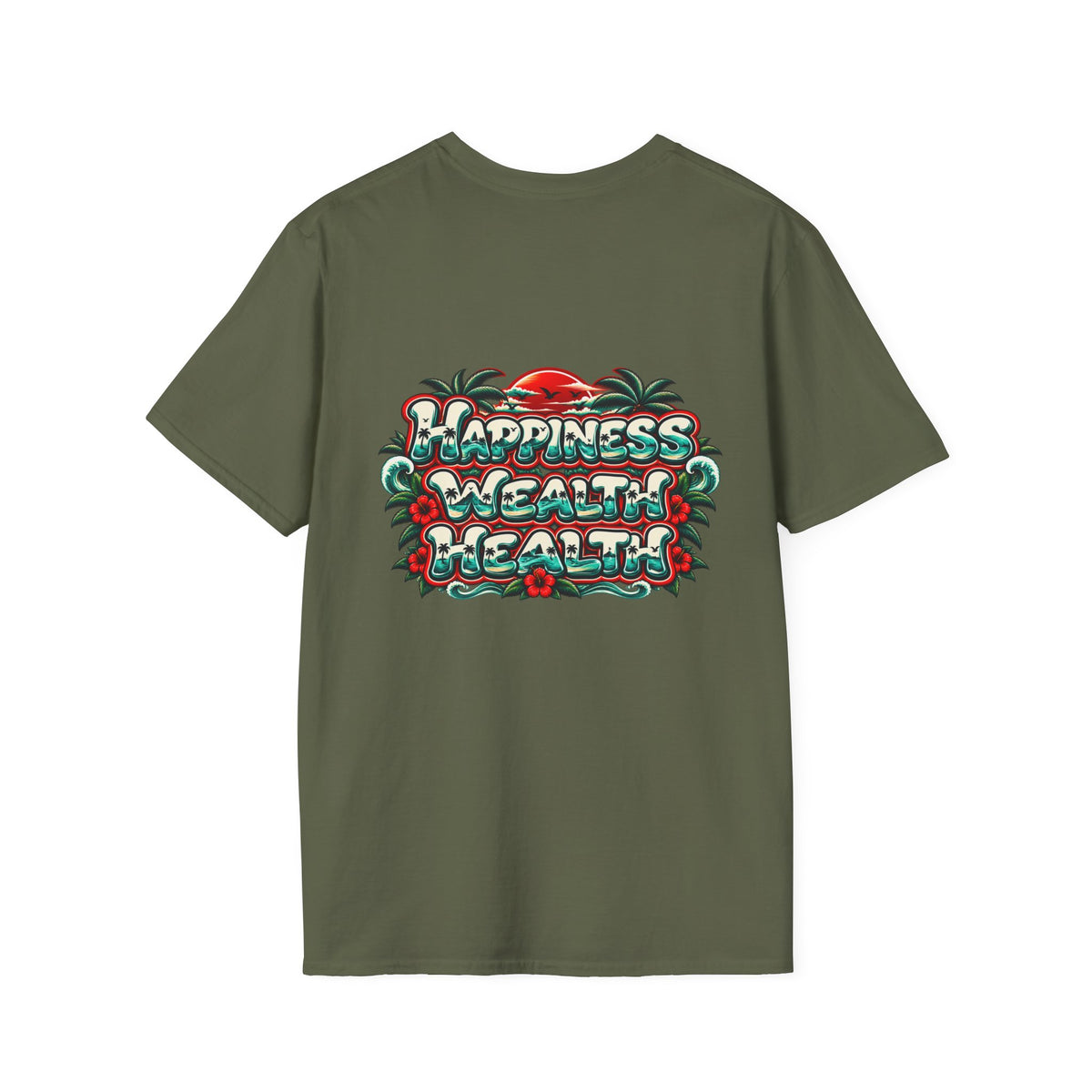 Konstant Growth 'Happiness Wealth Wealth' Graphic T-Shirt