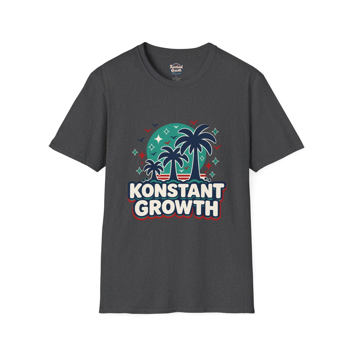 Konstant Growth Palm Tree T‑Shirt — Tropical Motivational Graphic Tee Printify