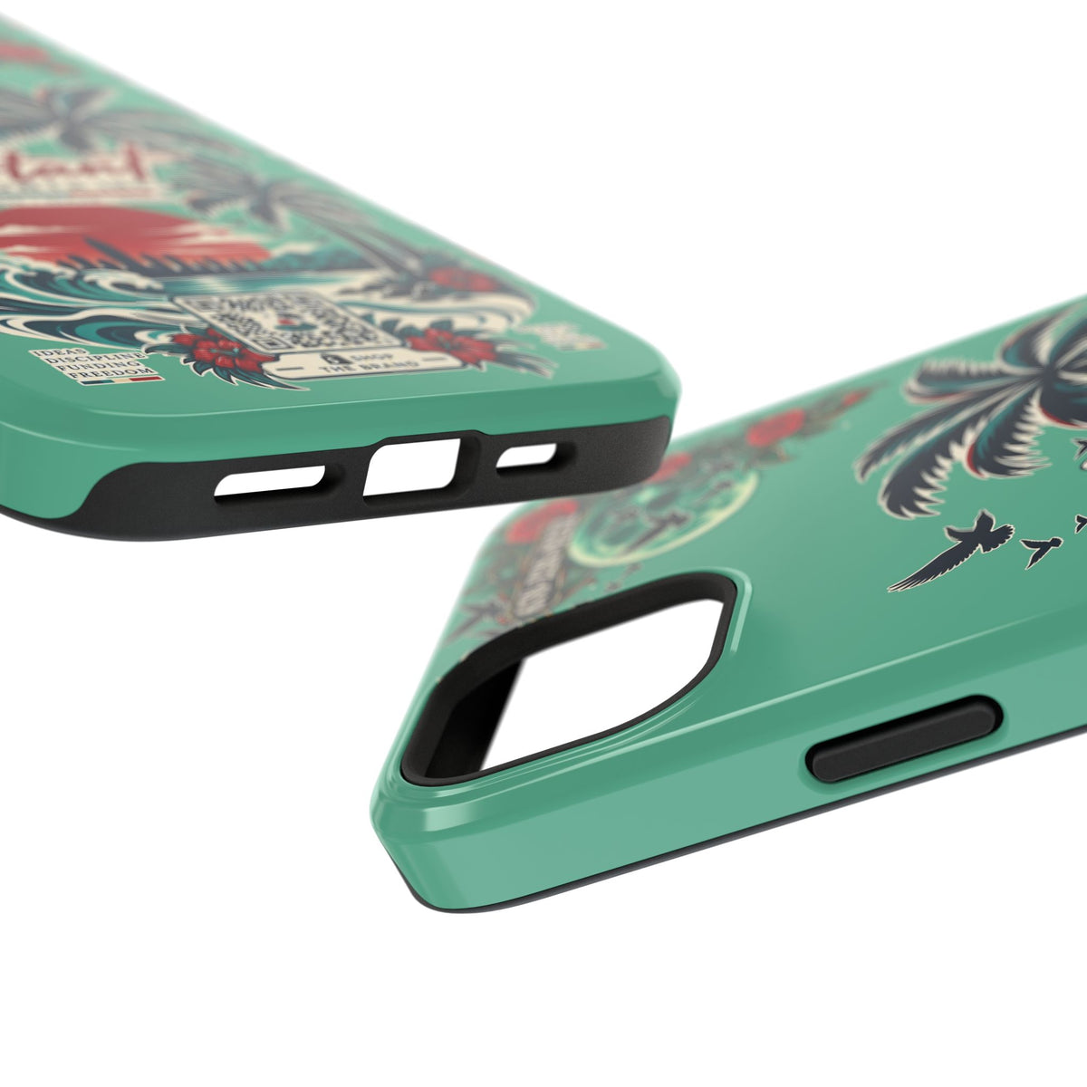 Tropical Palm Impact Phone Case — "Konstant Growth Inc." Retro Sunset Floral Design