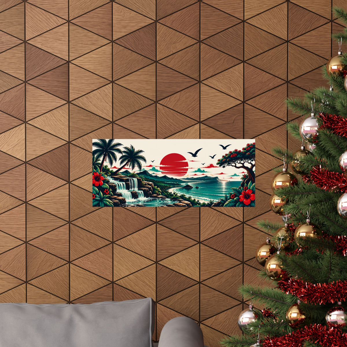 Tropical Sunset Beach Poster