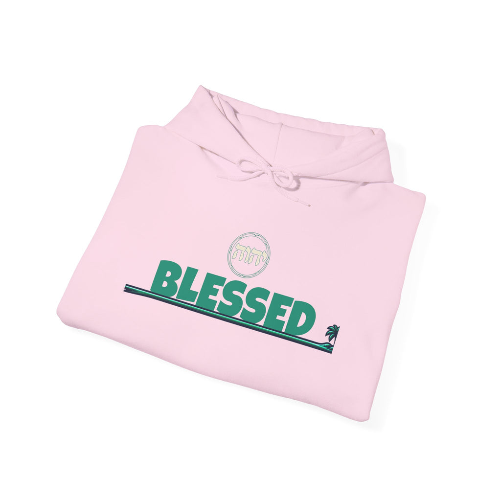 Blessed Hoodie | Surfer Palm Wave Graphic Hoodie, Tropical Beach Sweatshirt