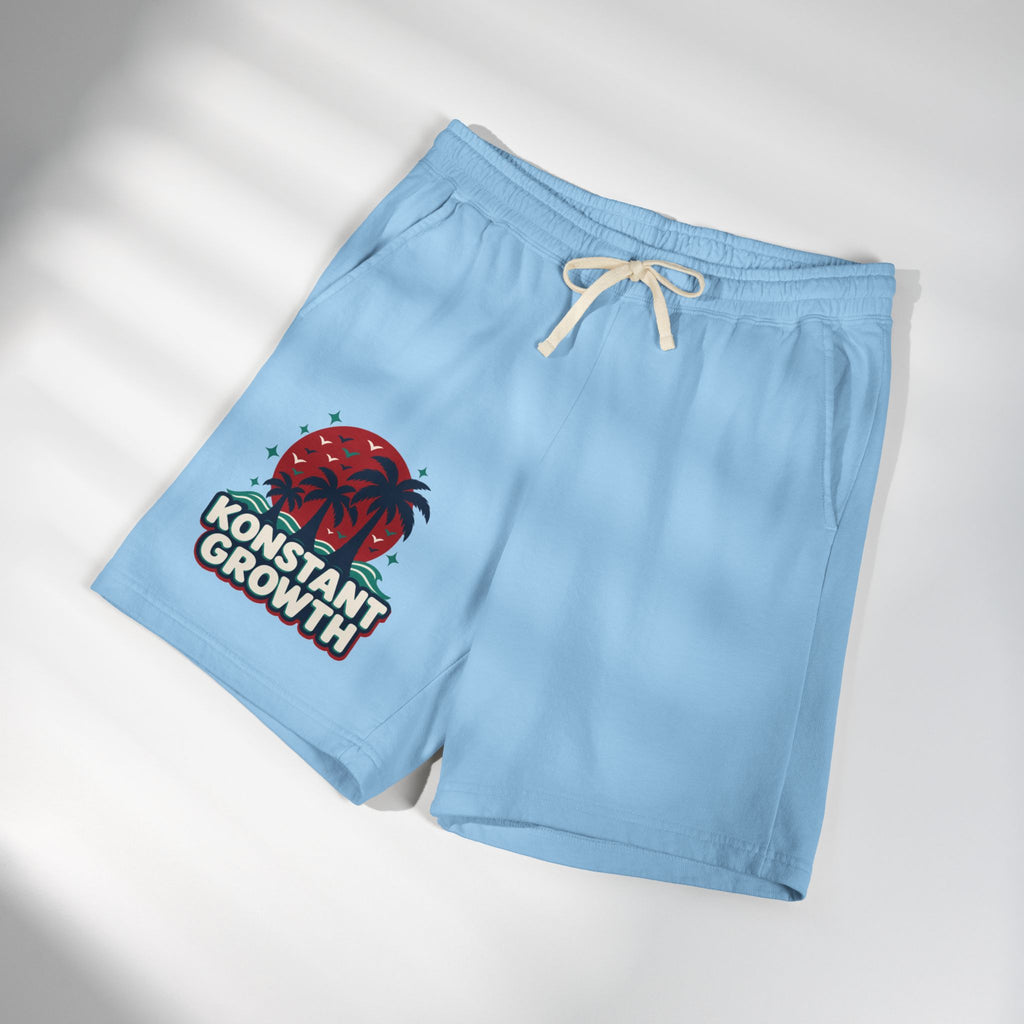 Konstant Growth Palm & Peacock Sweat Shorts — Garment-Dyed Lightweight Fleece