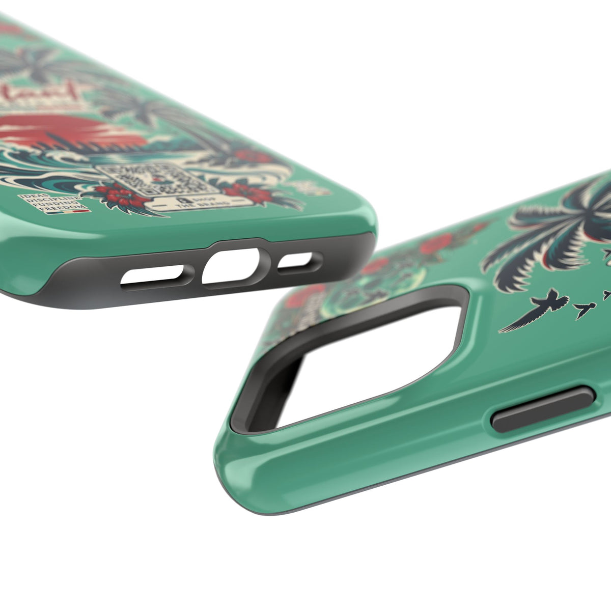 Tropical Palm Impact Phone Case — "Konstant Growth Inc." Retro Sunset Floral Design