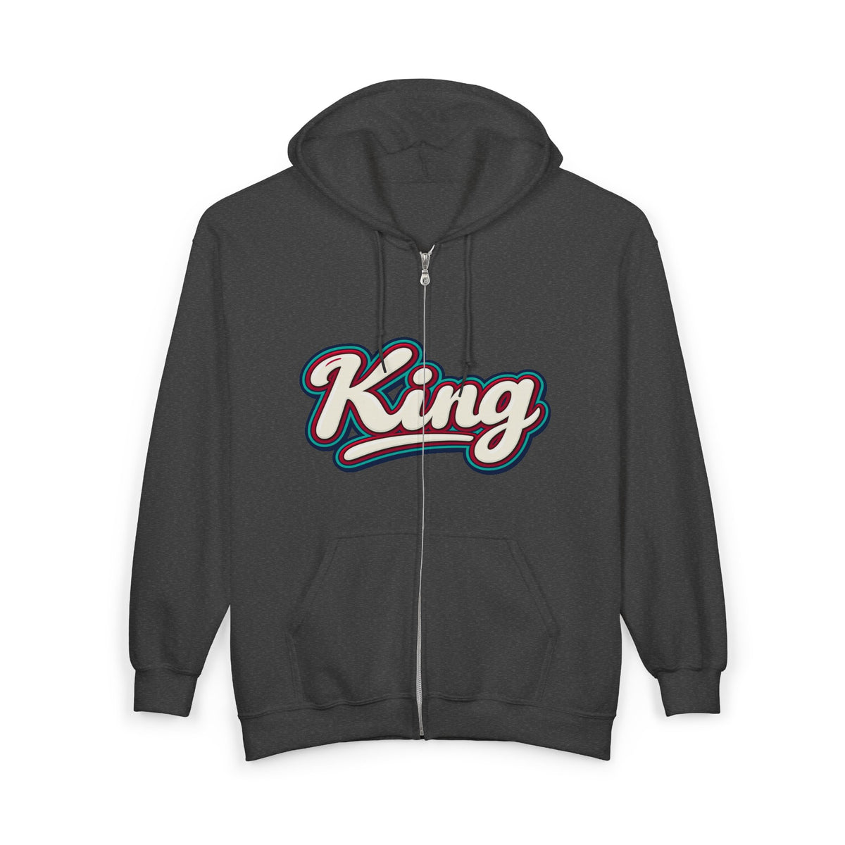 King Script Hoodie | Build Your Kingdom Vintage Tropical Zip-Up
