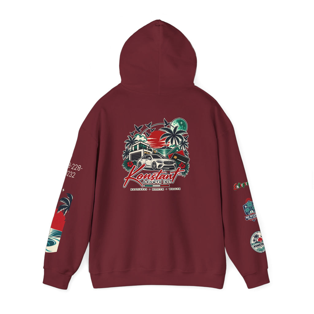 Blessed Hoodie | Surfer Palm Wave Graphic Hoodie, Tropical Beach Sweatshirt