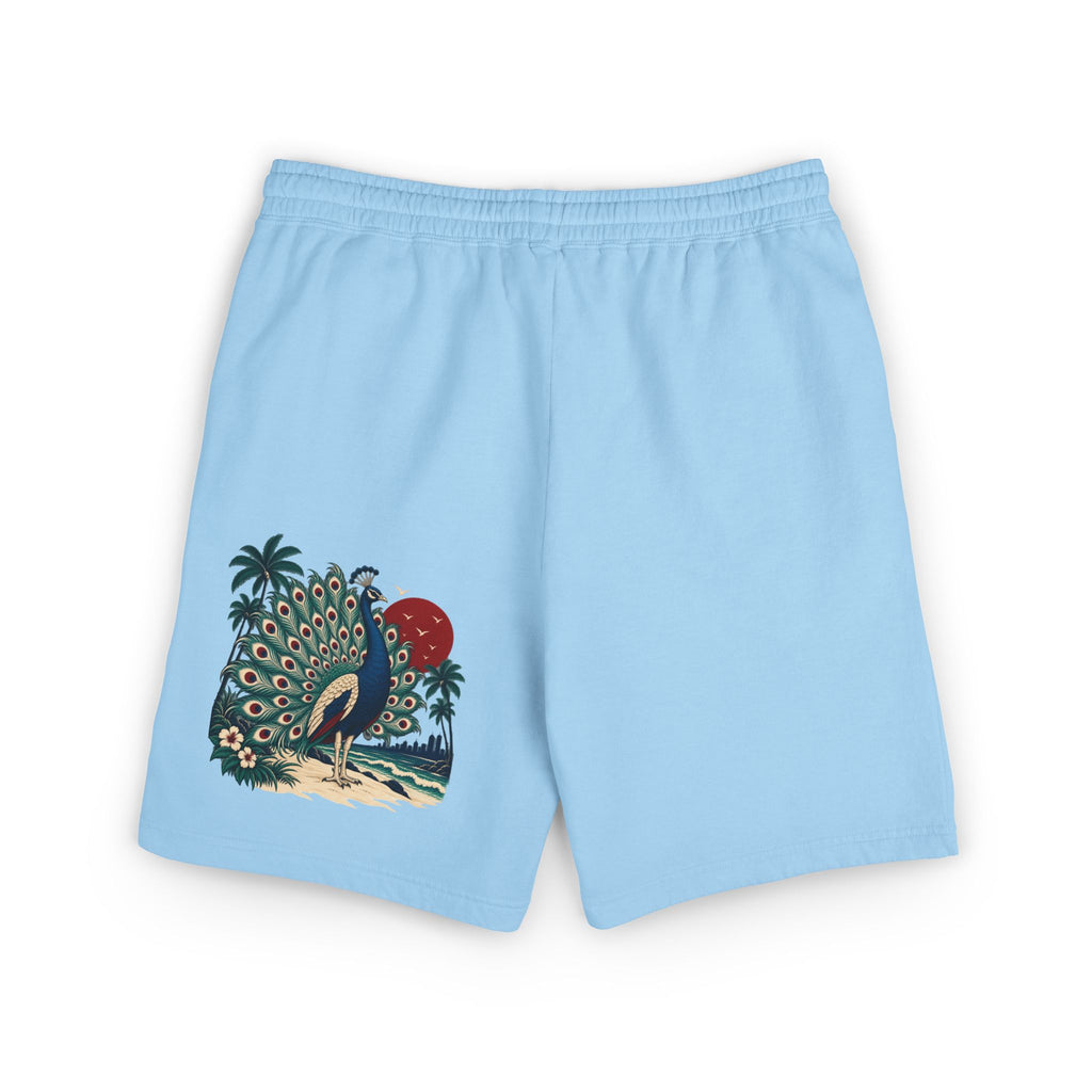 Konstant Growth Palm & Peacock Sweat Shorts — Garment-Dyed Lightweight Fleece