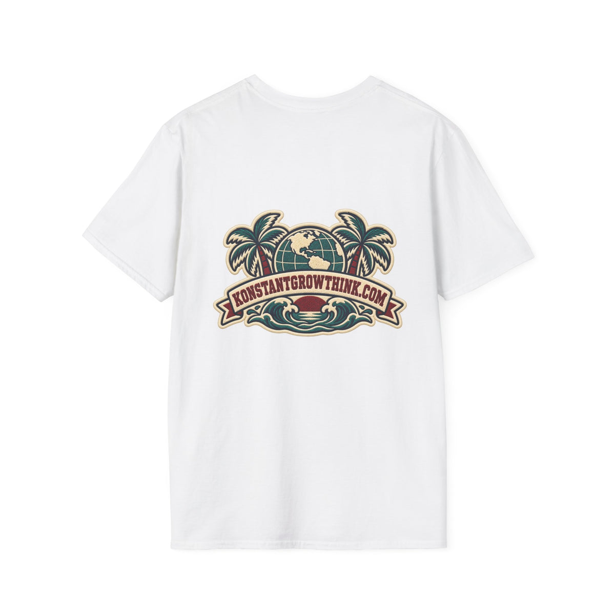 Clean Wave T-Shirt — Vintage Surf Logo Tee (beach palms, "CLEAN")
