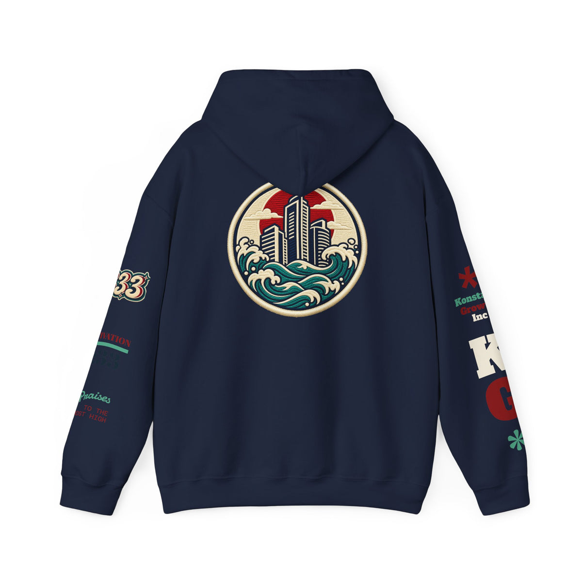 Build Cityscape Hoodie — Vintage Surf-Inspired 'BUILD' Graphic Pullover
