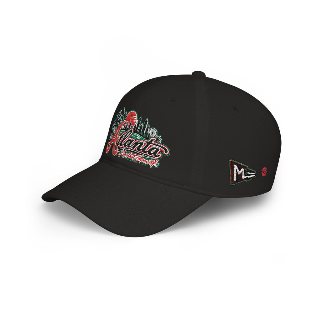 Copy of Konsanty Grounds circular logo Baseball Cap | Embroidered coffee badge, black hat