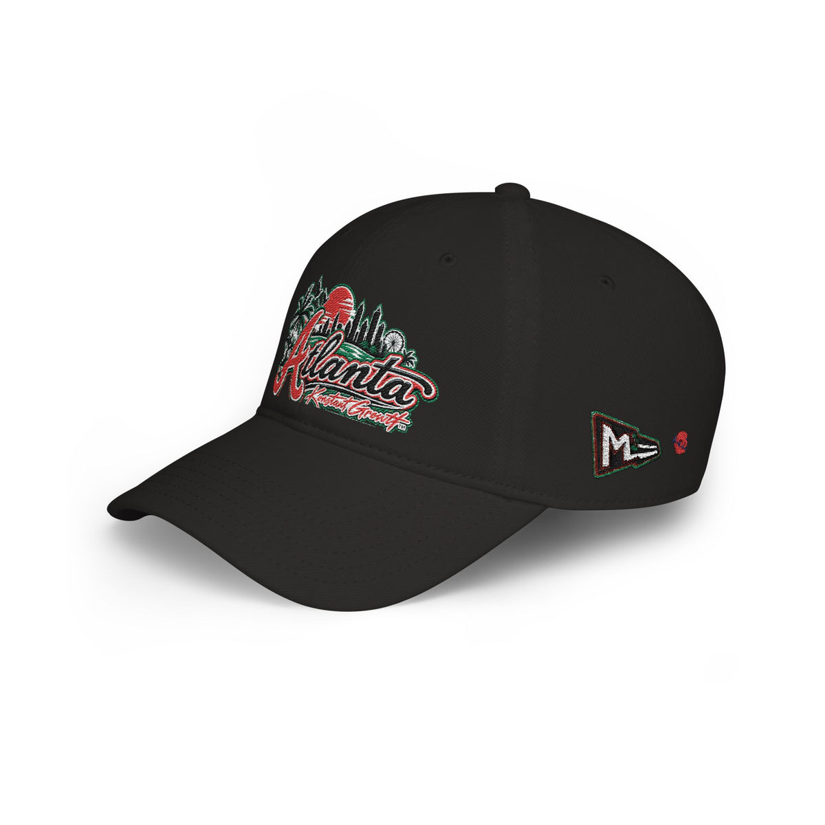 Copy of Konsanty Grounds circular logo Baseball Cap | Embroidered coffee badge, black hat